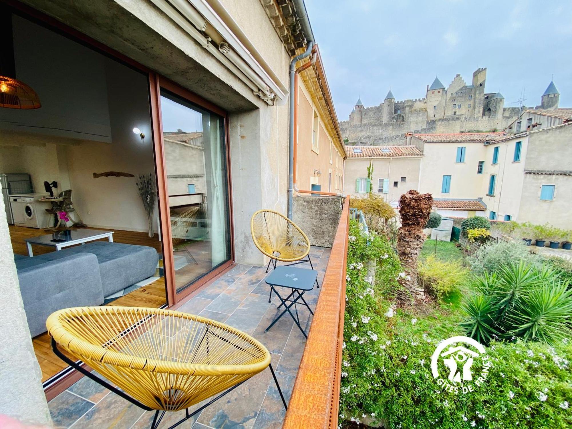 Loft Cocon Climatise - Imprenable Vue Sur Le Chateau Comtal การ์กาซอน ภายนอก รูปภาพ